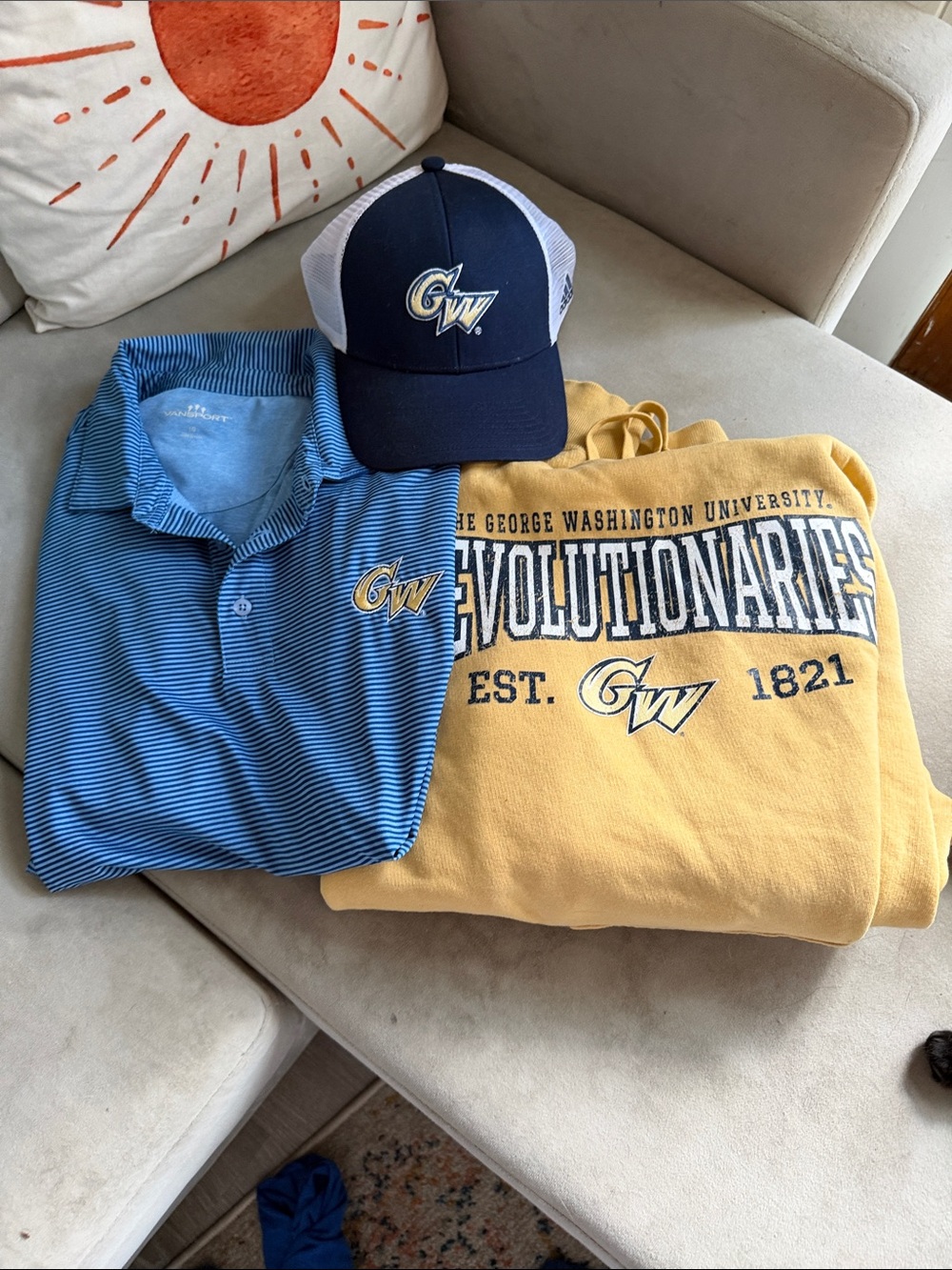 George Washington University “Dad” bundle! GW Hoodie, Polo and SnapBack Hat
